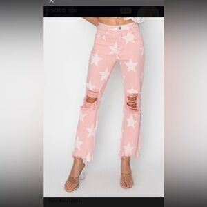 Risen Brand New pink star jeans